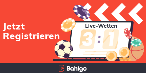 Bahigo Wetten am Laptop mit Live Anzeige und schwebenden Chips