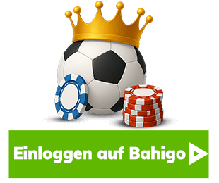 Fussball mit Krone und Chips über dem Login Button